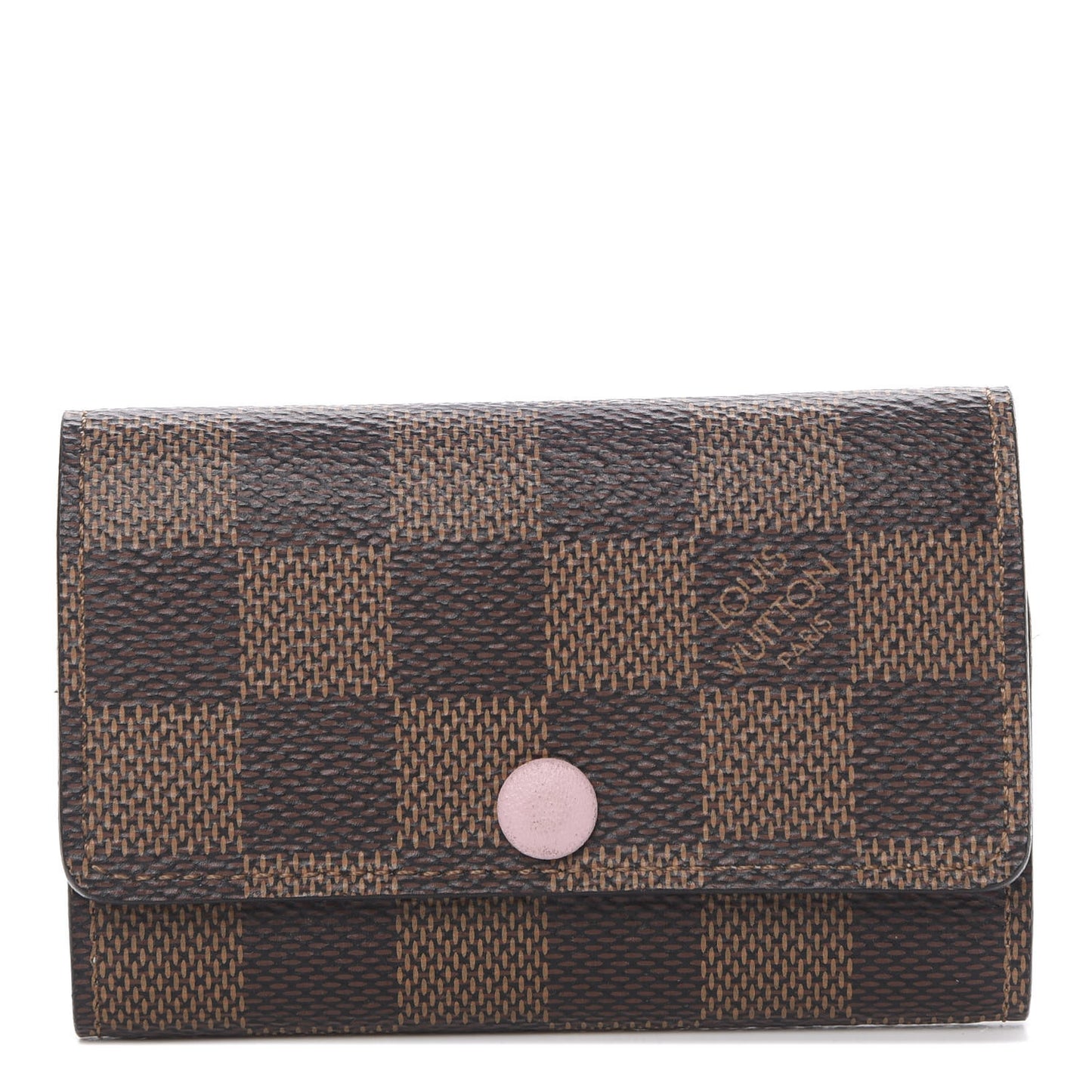 Damier Ebene Multicles 6 Key Holder Rose Ballerine