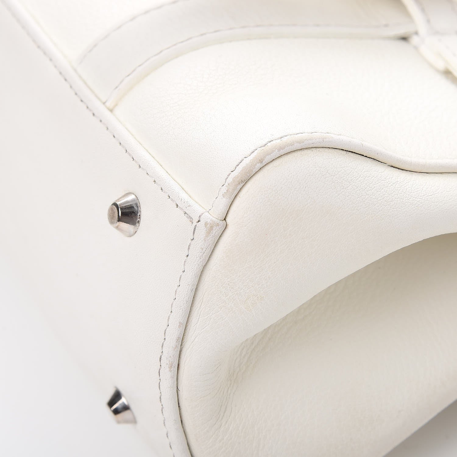 Christian Dior Calfskin Logo Charms Boston White 14 of 14
