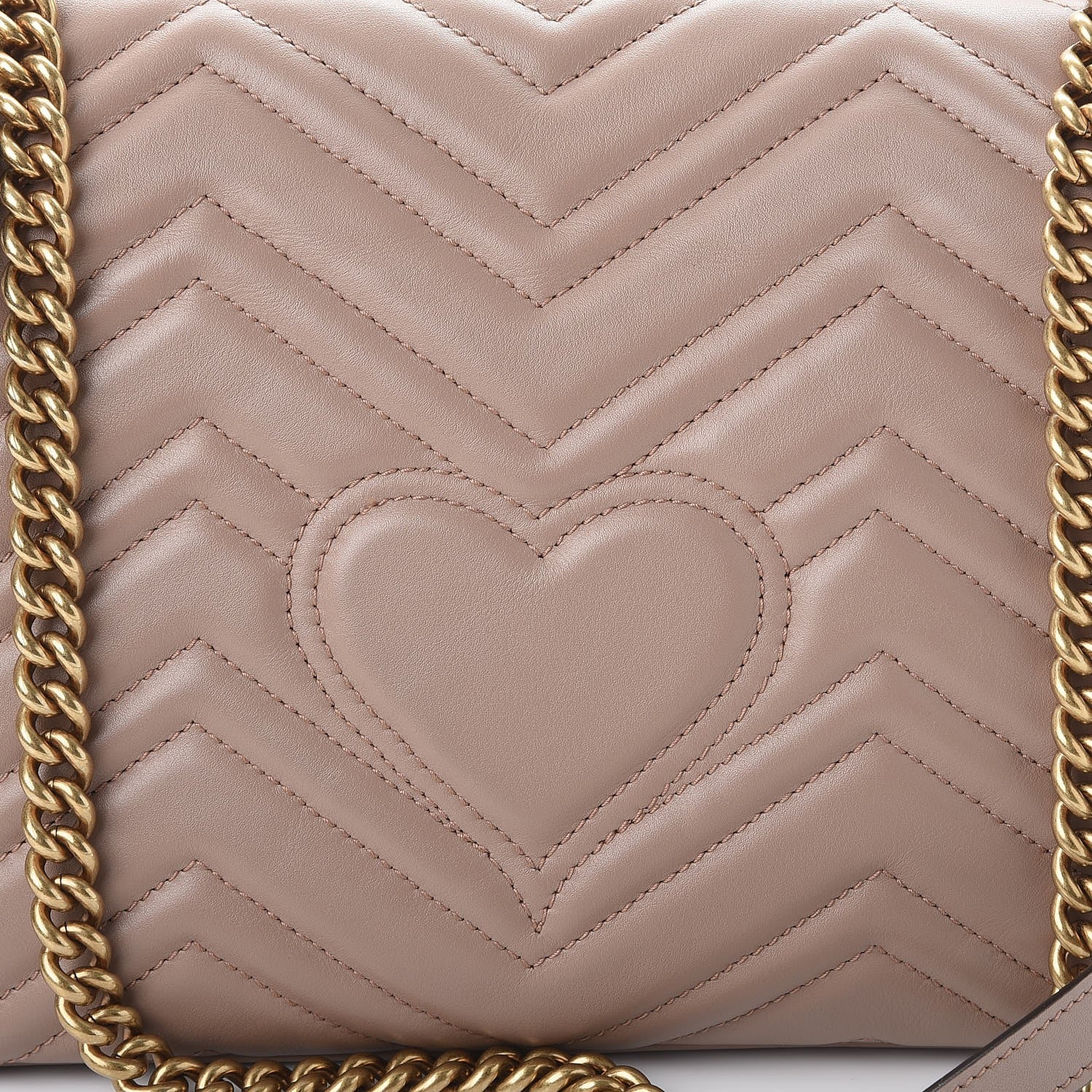 Gucci Calfskin Matelasse Medium GG Marmont Shoulder Bag Porcelain Rose 9 of 10