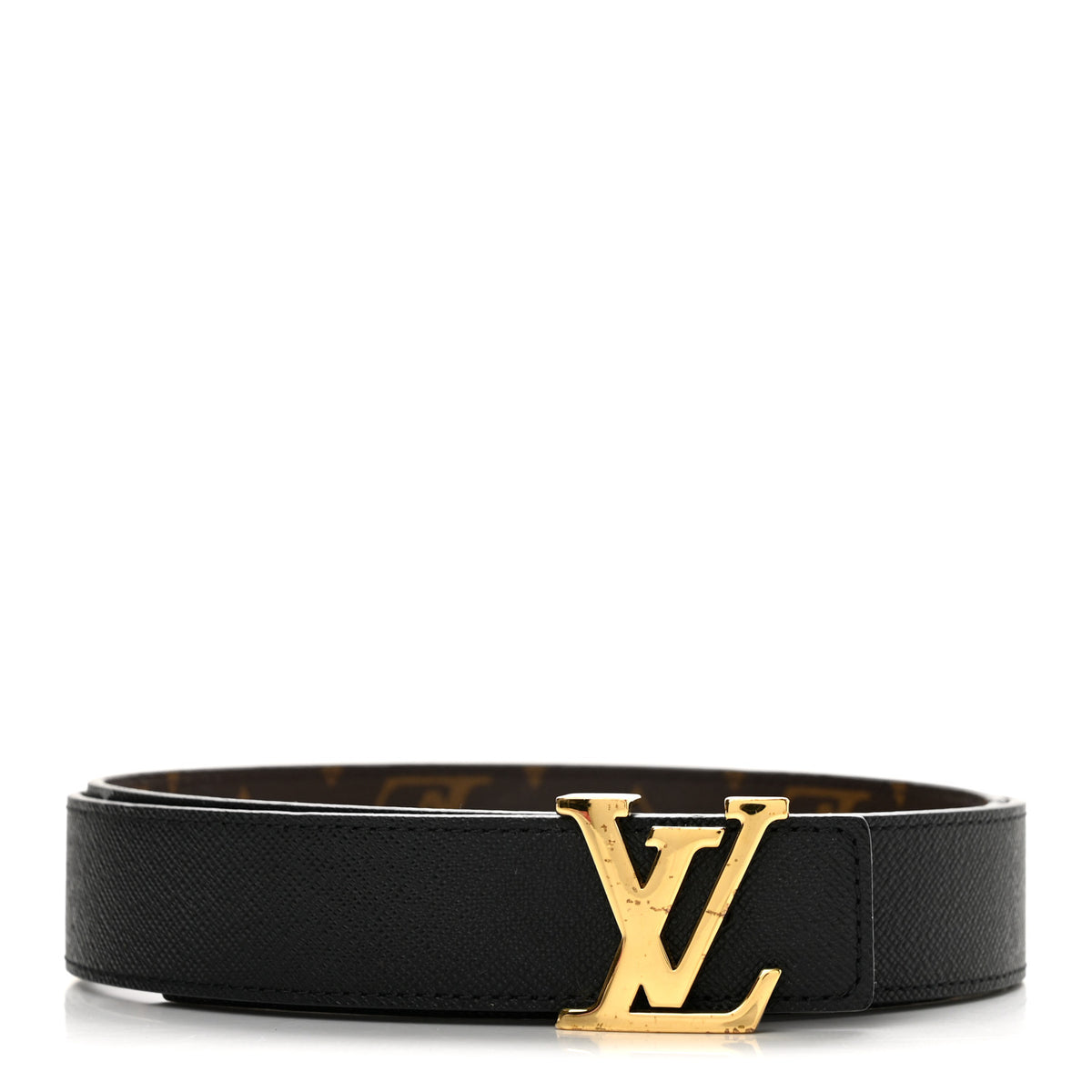 Calfskin Monogram 30mm LV Initiales Reversible Belt 90 36 Black