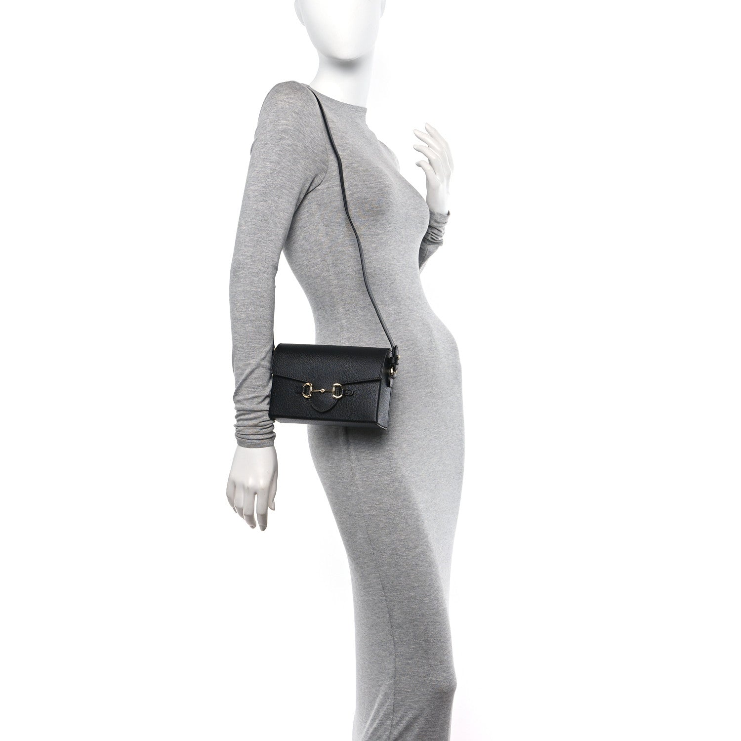 Gucci Calfskin Horsebit 1955 Shoulder Bag Black 2 of 10