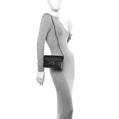 Gucci Calfskin Horsebit 1955 Shoulder Bag Black 2 of 10
