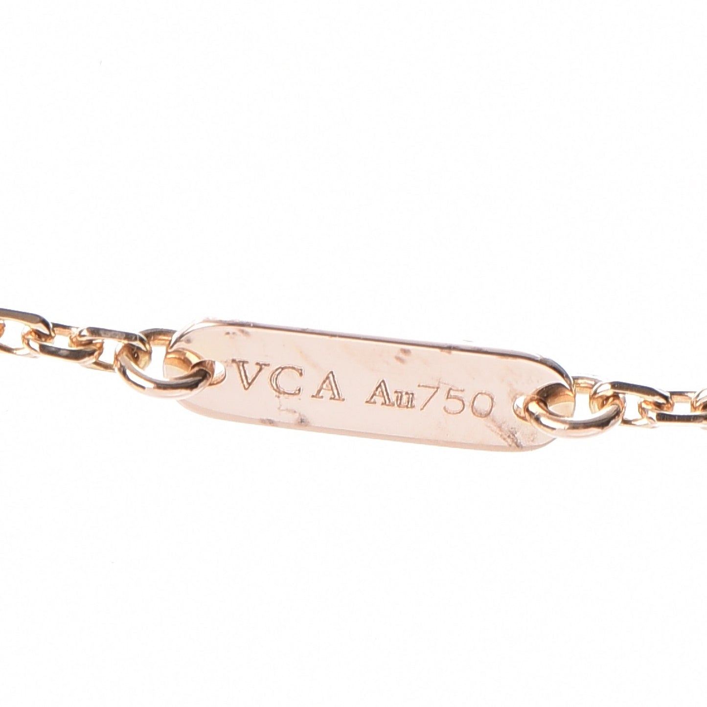 18K Rose Gold Diamond Mother of Pearl Vintage Alhambra Pendant Necklace