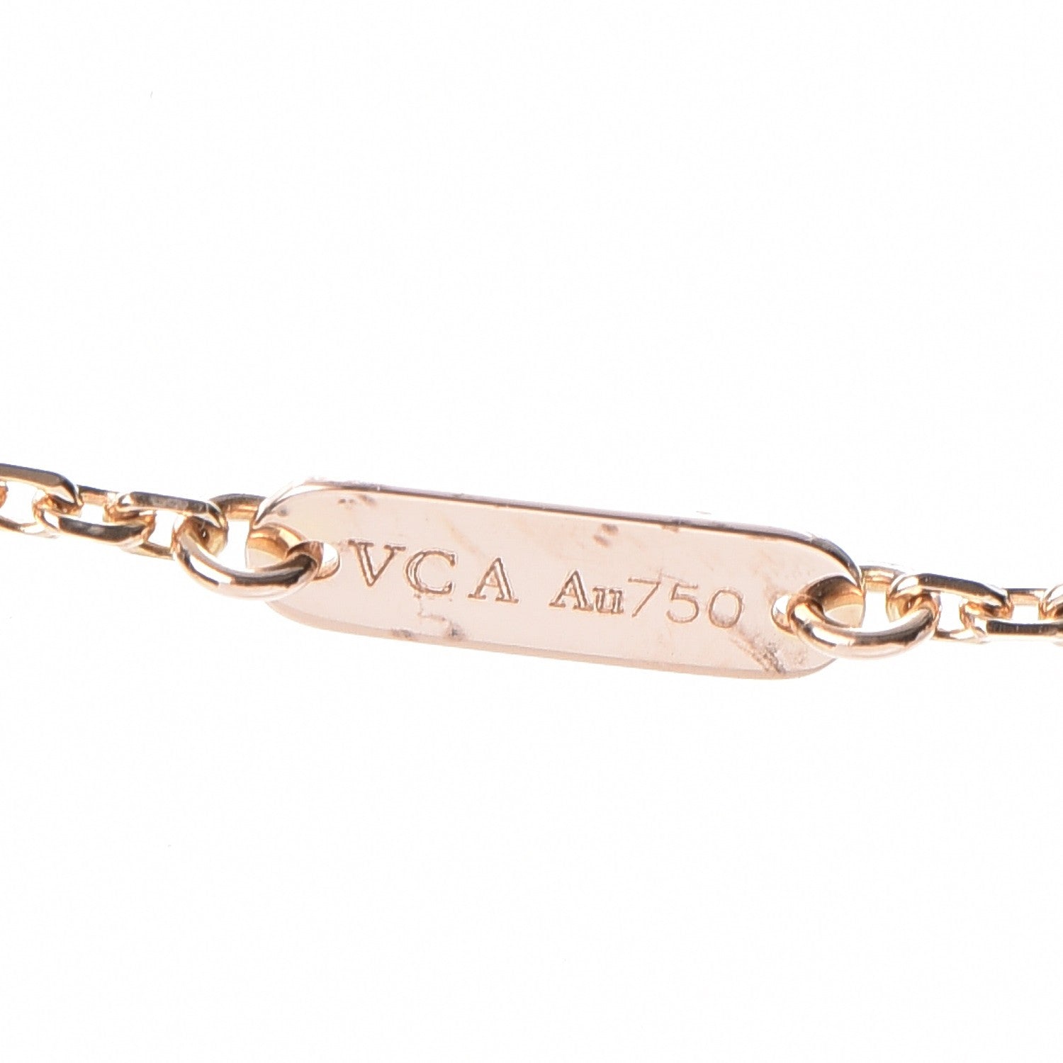 Van Cleef & Arpels 18K Rose Gold Diamond Mother of Pearl Vintage Alhambra Pendant Necklace 6 of 8