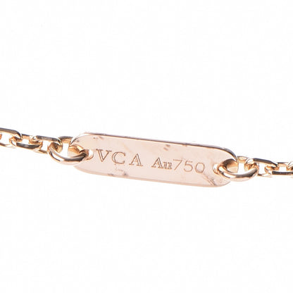 Van Cleef & Arpels 18K Rose Gold Diamond Mother of Pearl Vintage Alhambra Pendant Necklace 6 of 8