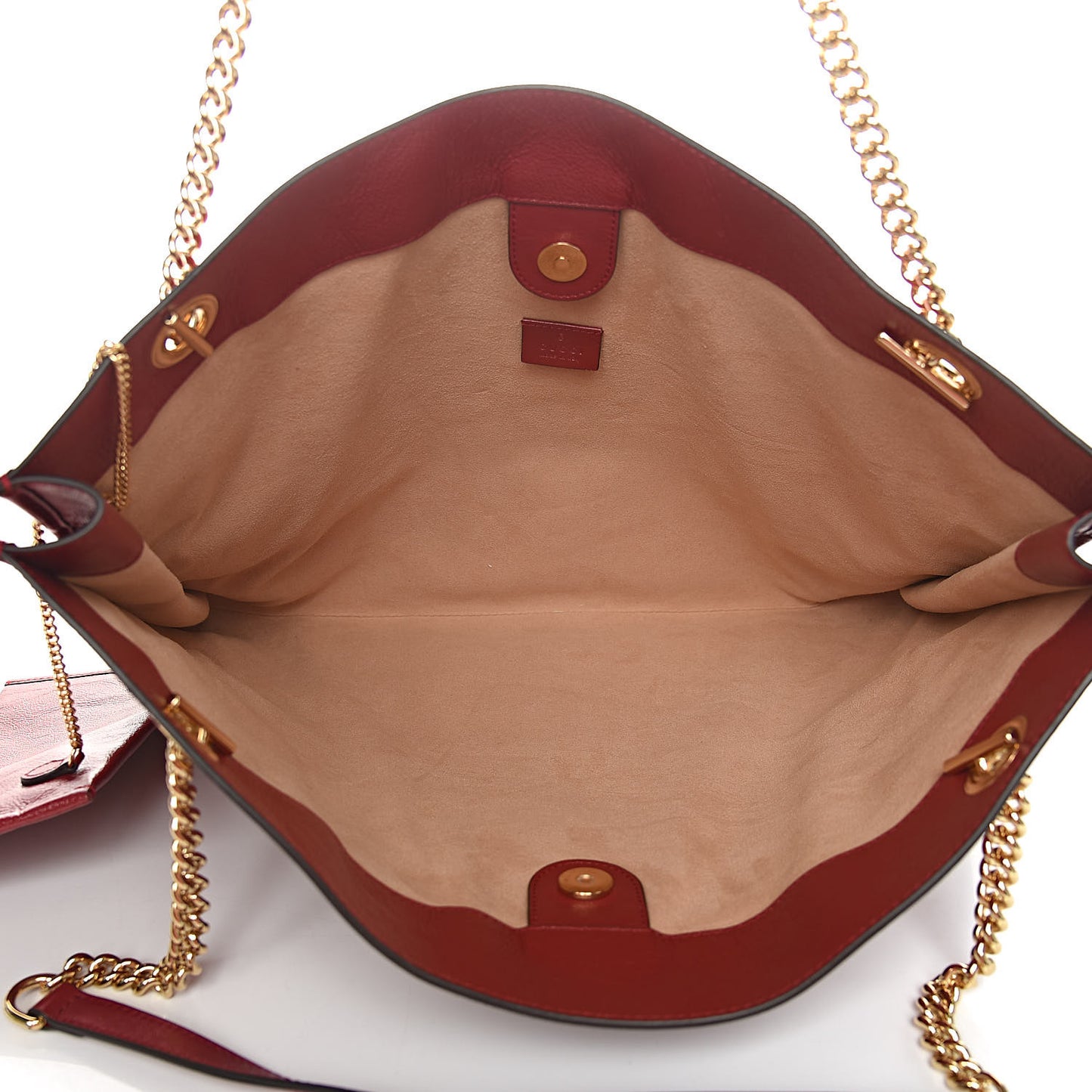 Calfskin Large Rajah Chain Tote Romantic Cherry