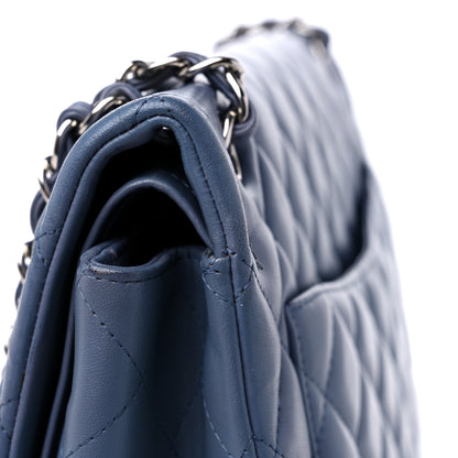 Chanel Lambskin Quilted Maxi Double Flap Blue 18 of 21