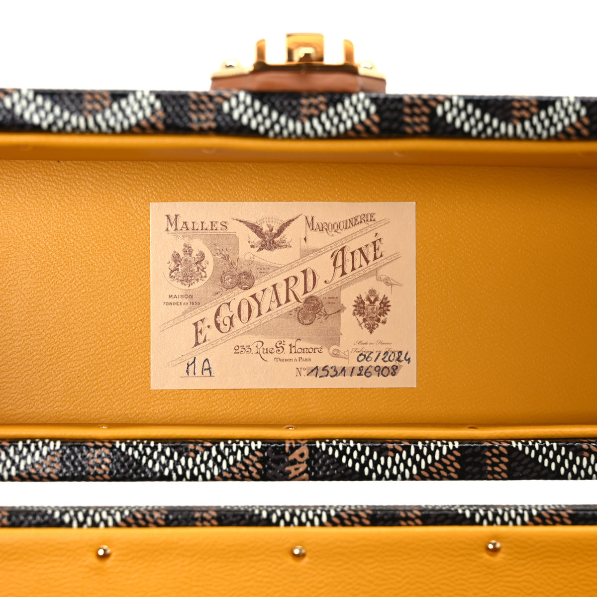 Goyard Goyardine Cassette Trunk Bag Black Gold 6 of 11