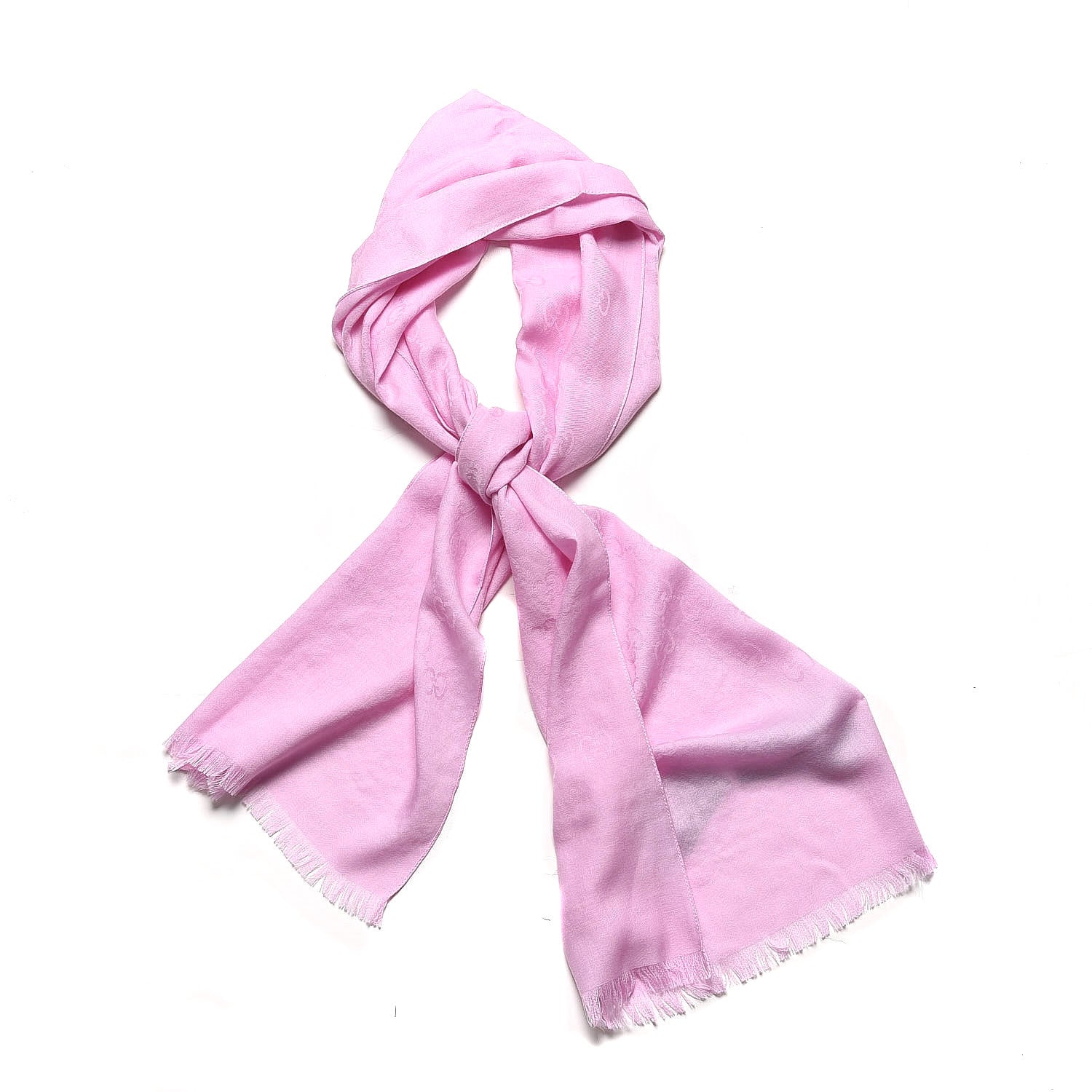 Gucci Wool Silk GG Monogram GGNat Scarf Rose 1 of 4