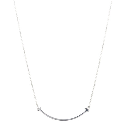 Tiffany Sterling Silver Small T Smile Pendant Necklace 3 of 6