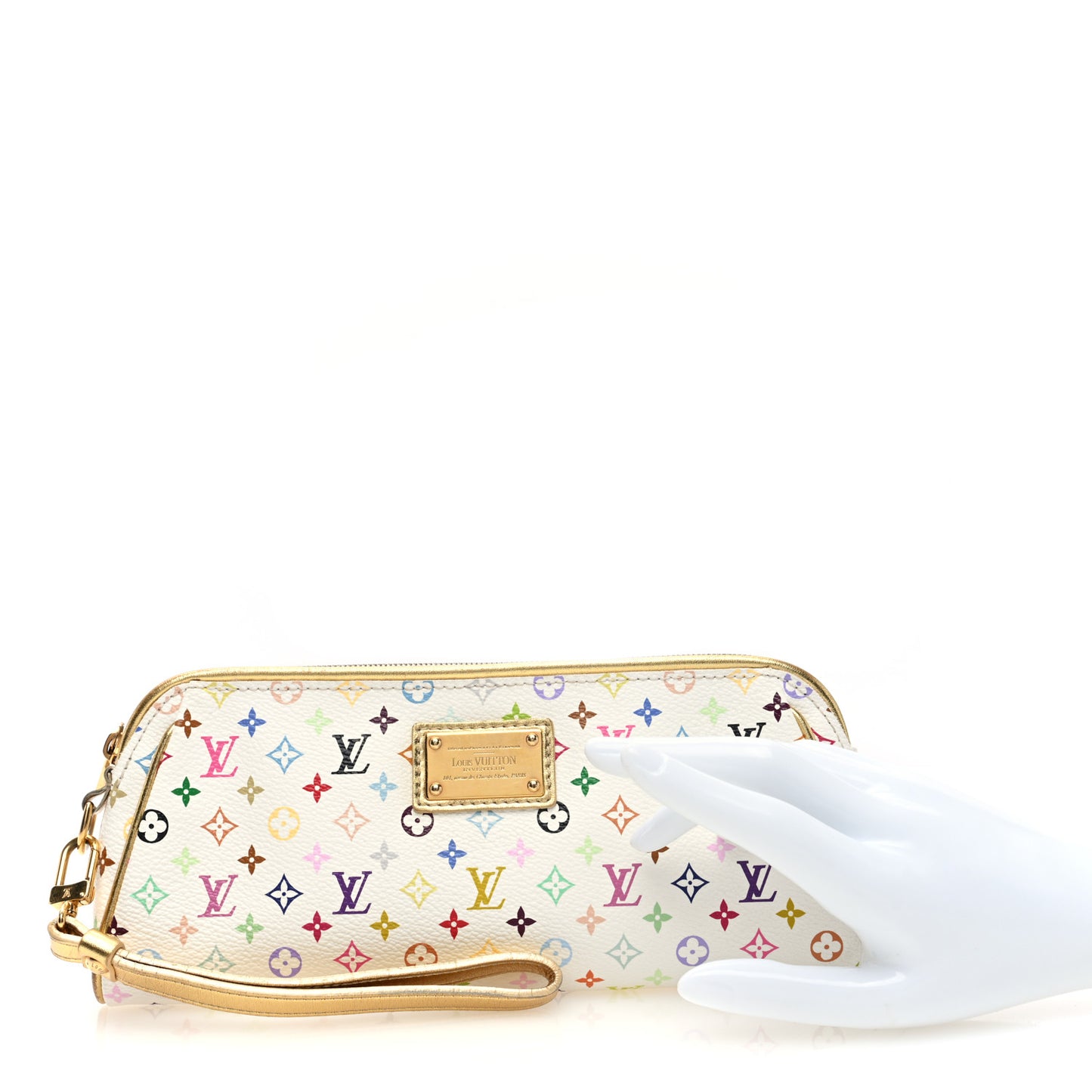 Monogram Multicolor Kate Clutch White