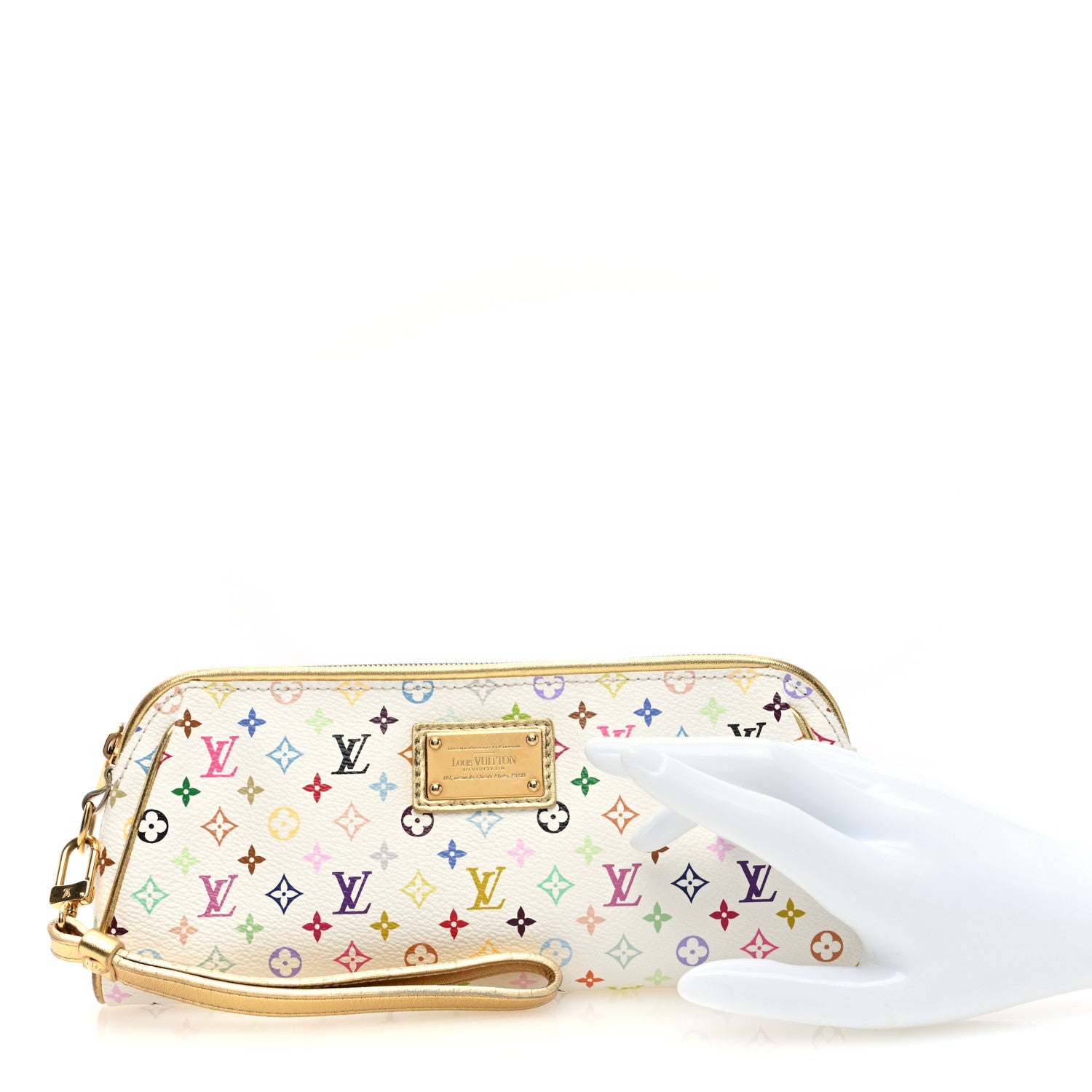 Louis Vuitton Monogram Multicolor Kate Clutch White 2 of 8