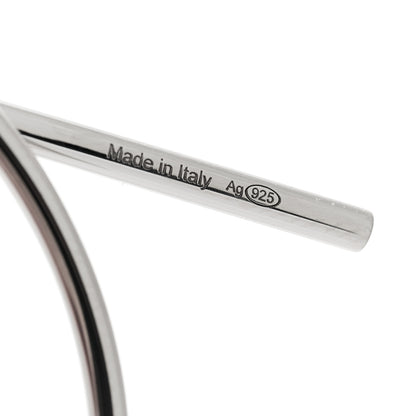 Hermes Sterling Silver MM Loop Earrings 4 of 6