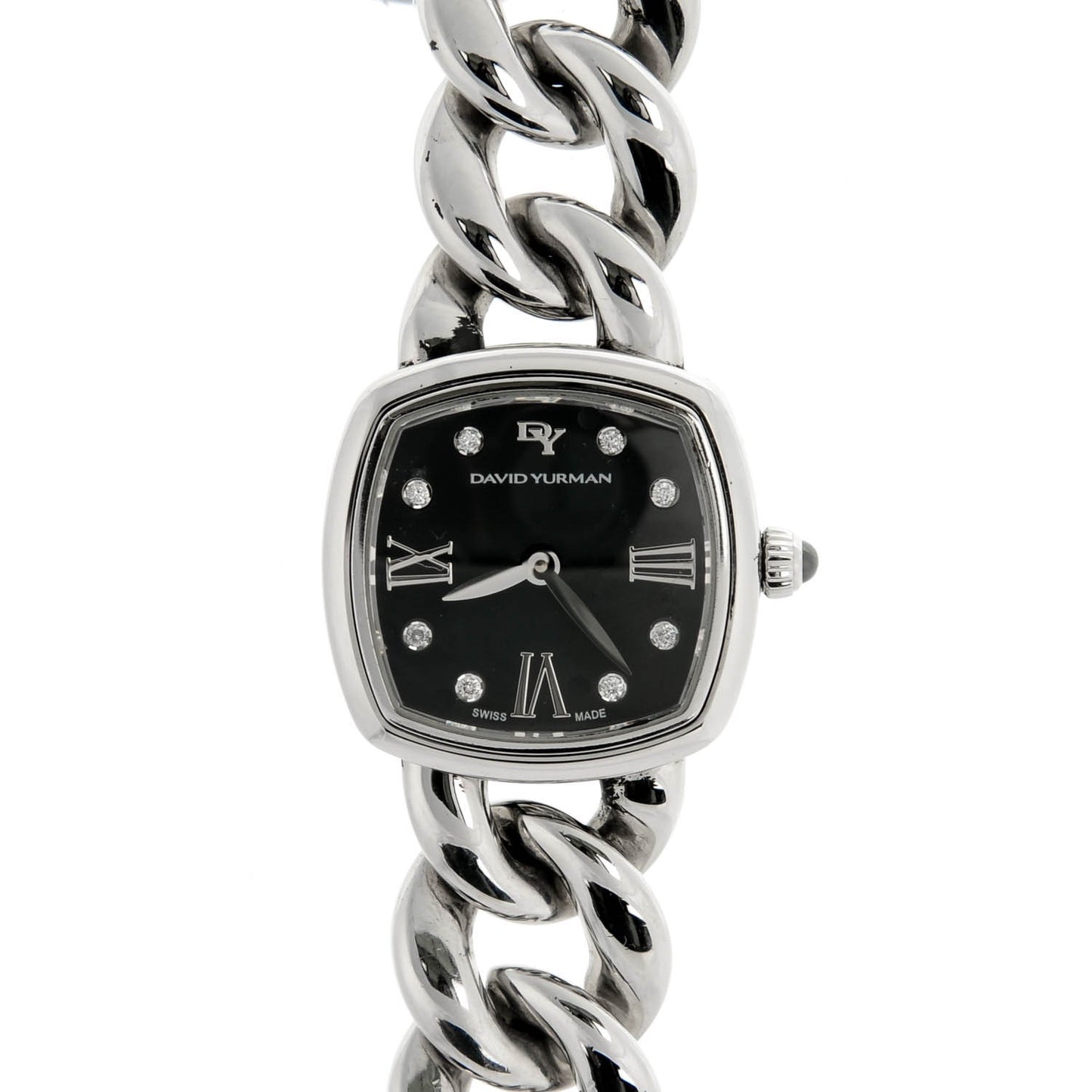 Stainless Steel Diamond 23mm Albion Quartz Watch Black