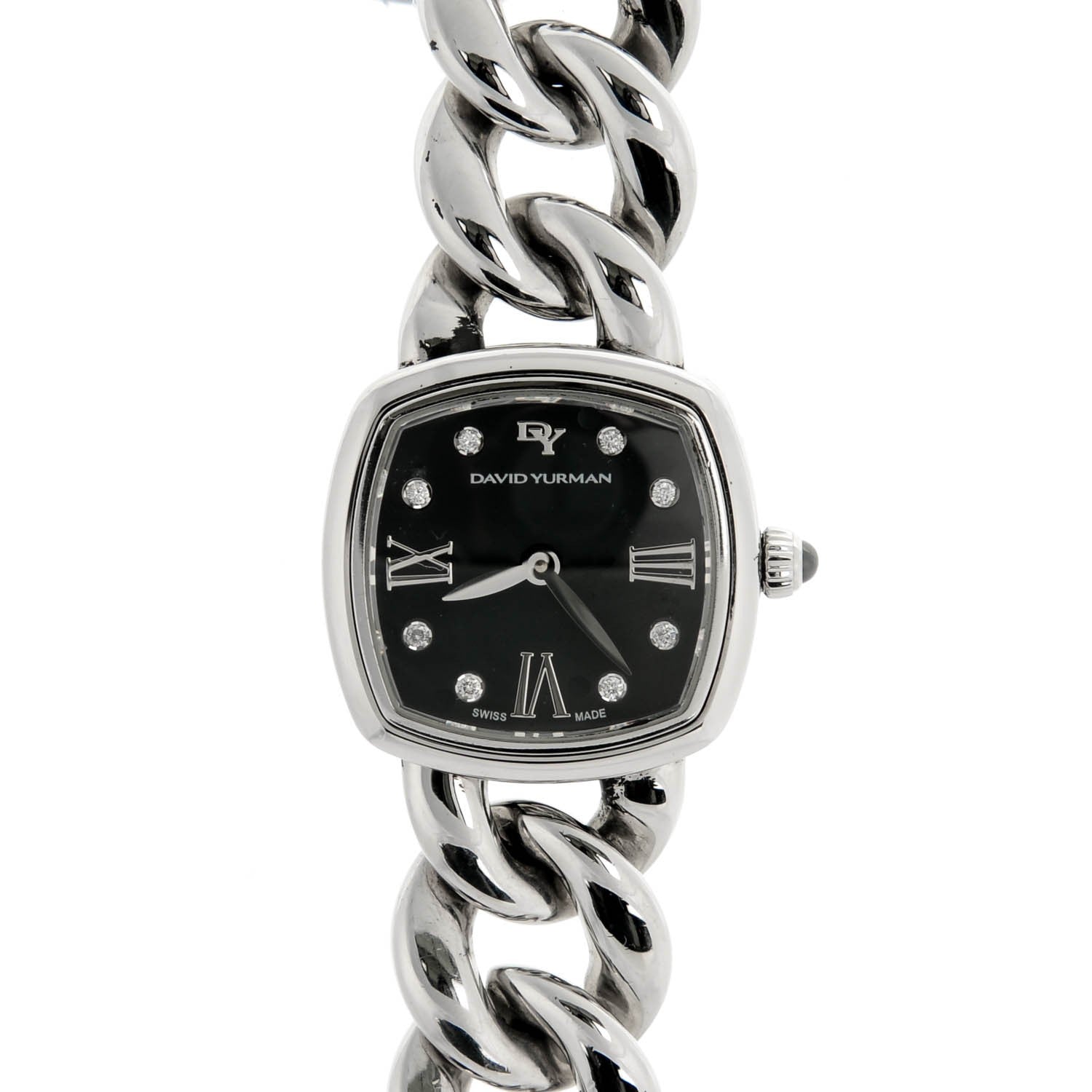 David Yurman Stainless Steel Diamond 23mm Albion Quartz Watch Black 1 of 9