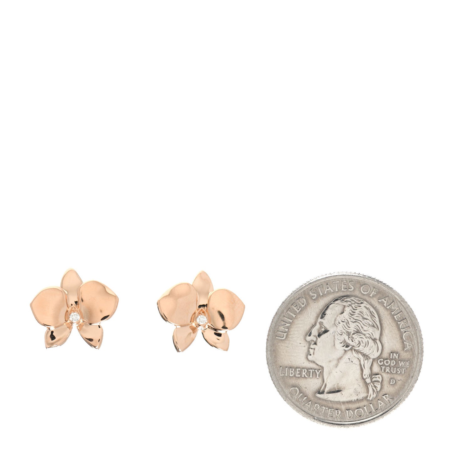 18K Pink Gold Diamond Caresse D'Orchidees Par Cartier Earrings