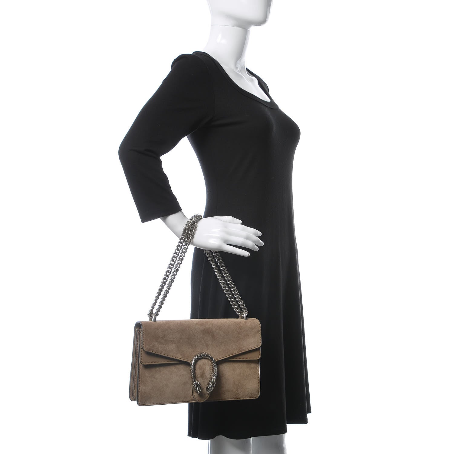 Gucci Suede Small Dionysus Shoulder Bag Taupe 2 of 20