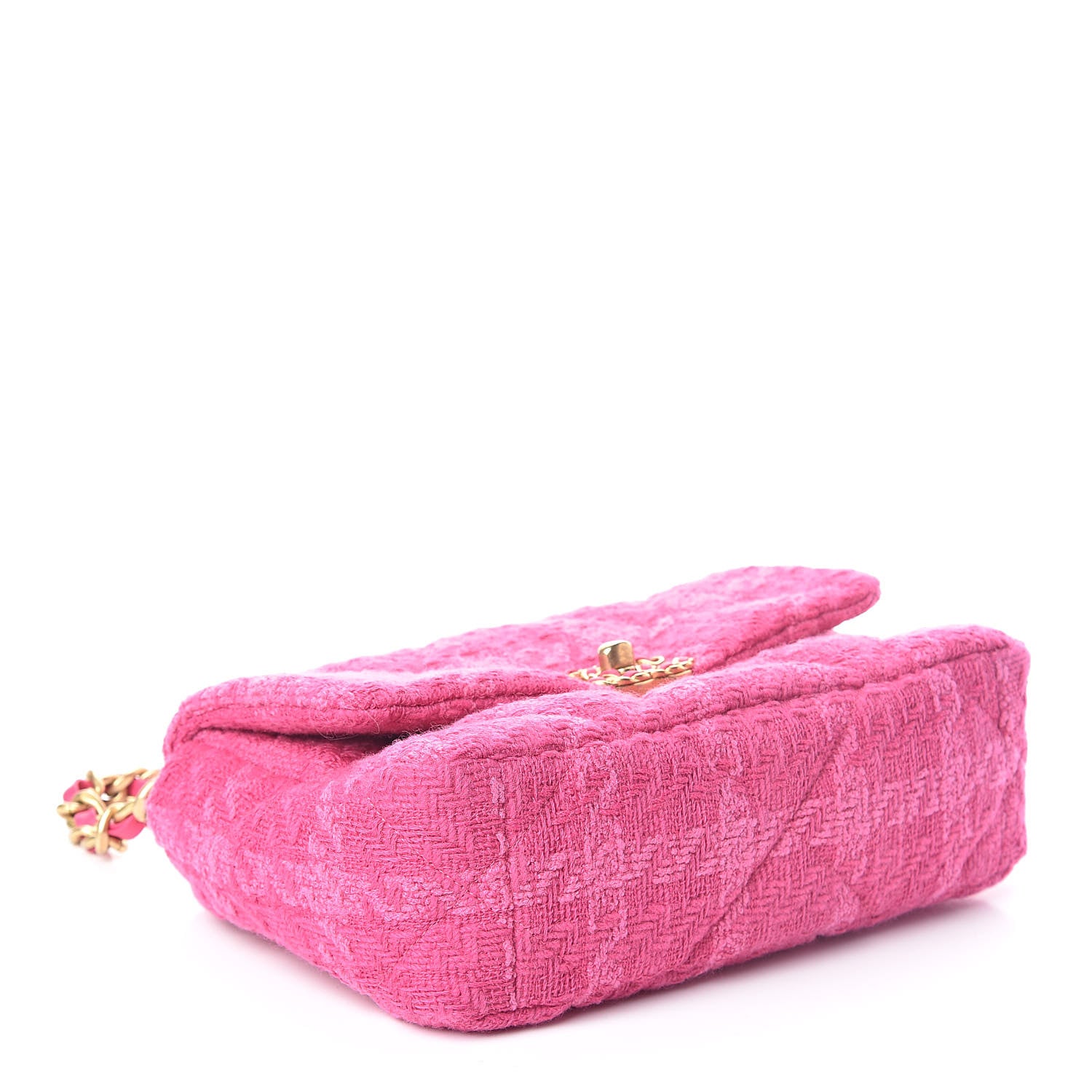 Chanel Tweed Quilted Medium Chanel 19 Flap Pink 4 of 10
