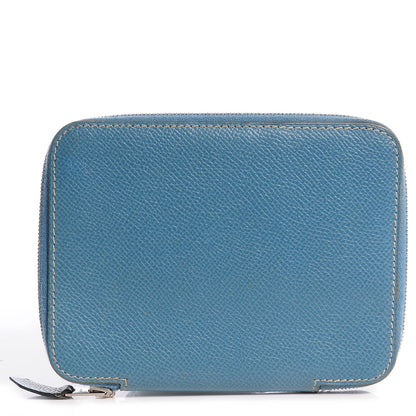 Hermes Epsom Globe Trotter Zip Agenda PM Cover Blue Jean 1 of 8