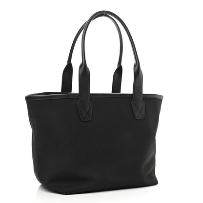 Balenciaga Cotton Canvas Calfskin BB Logo Jumbo Small Tote Bag Black White 3 of 9
