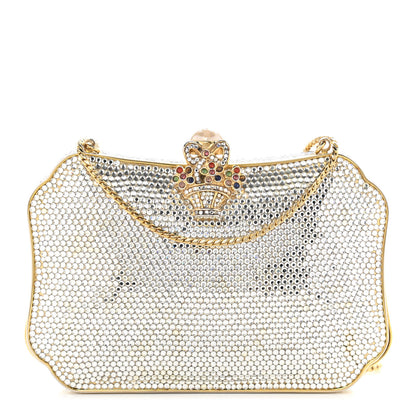 Judith Leiber Crystal Minaudiere Clutch Gold Silver 1 of 11