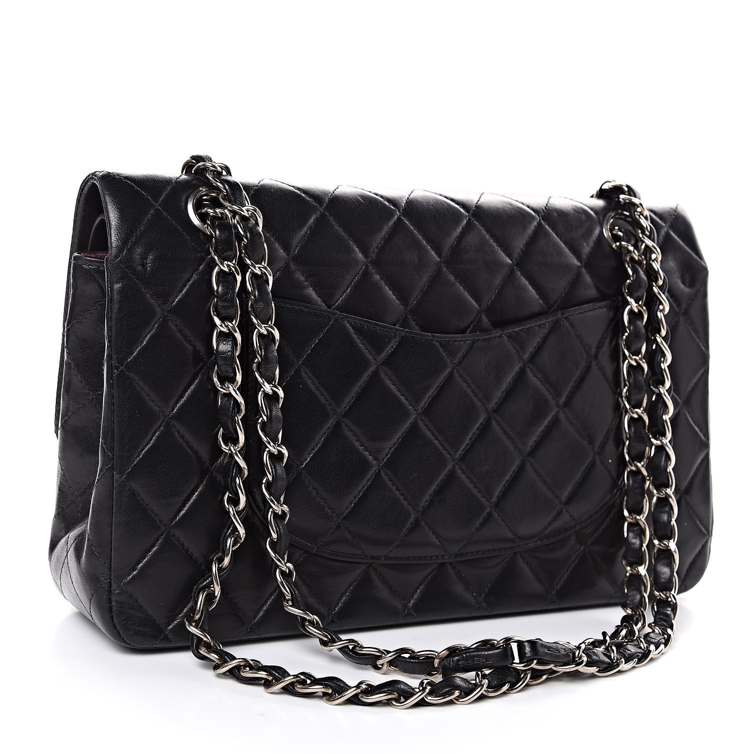 Chanel Lambskin Quilted Medium Double Flap Black 3 of 16
