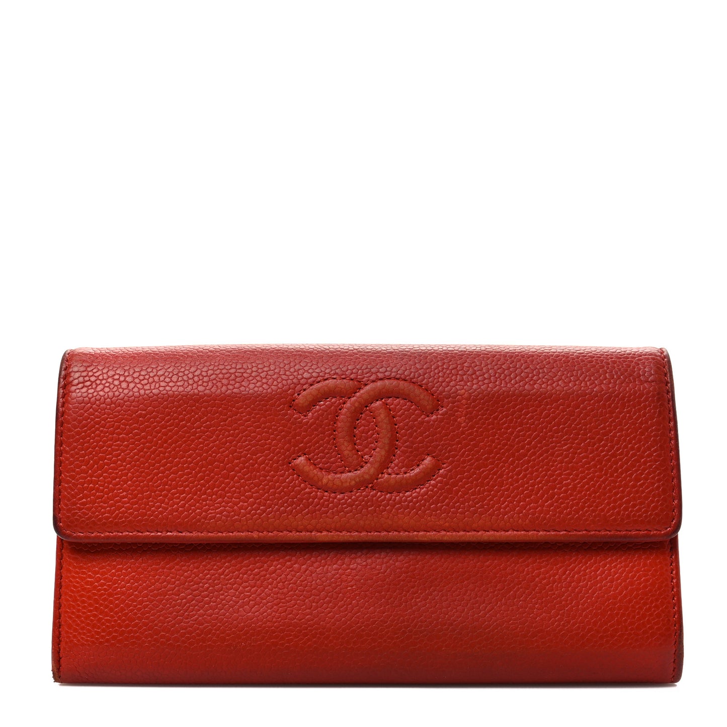 Caviar Timeless CC Large Flap Wallet Red