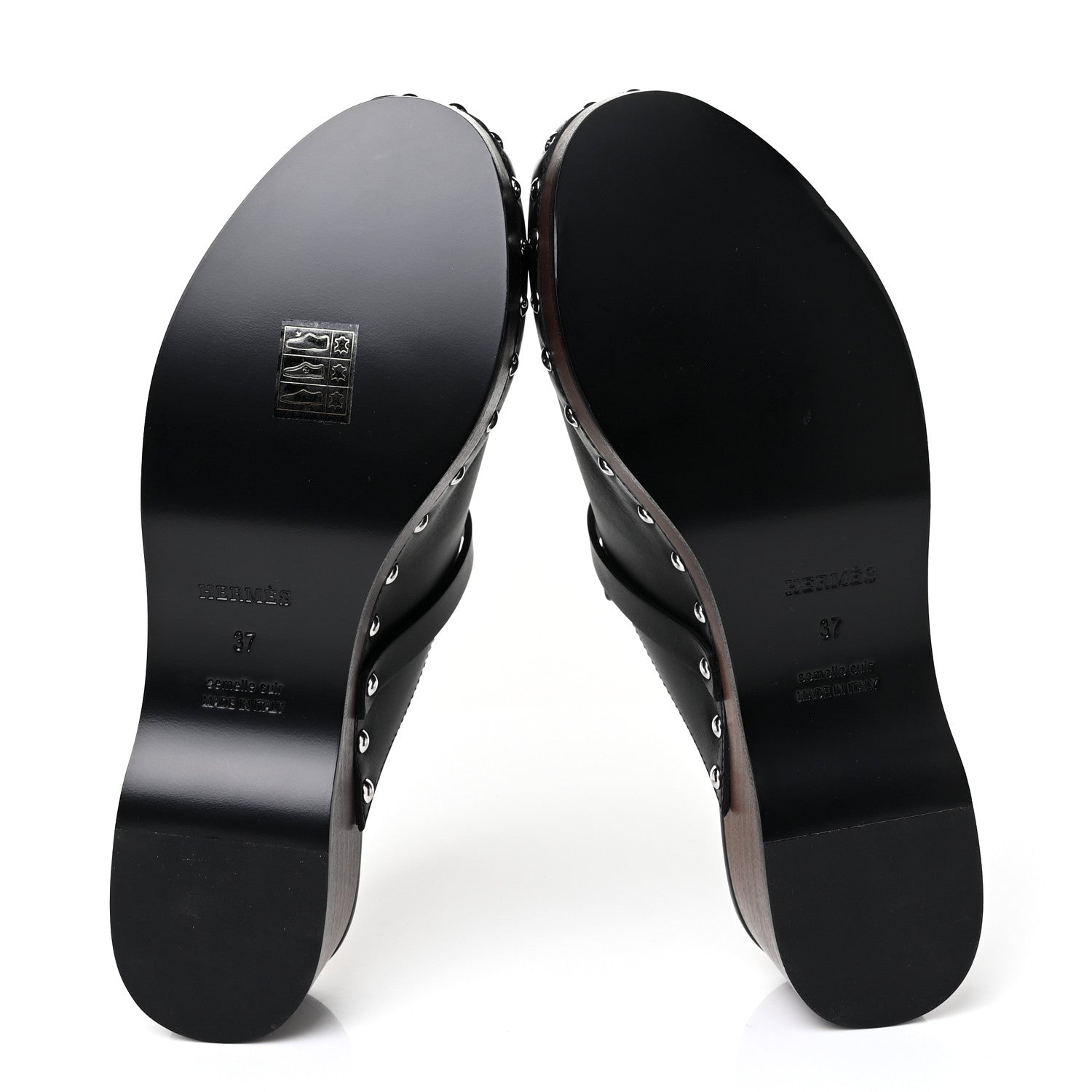 Hermes Calfskin Carlotta Mules 37 Black 5 of 8