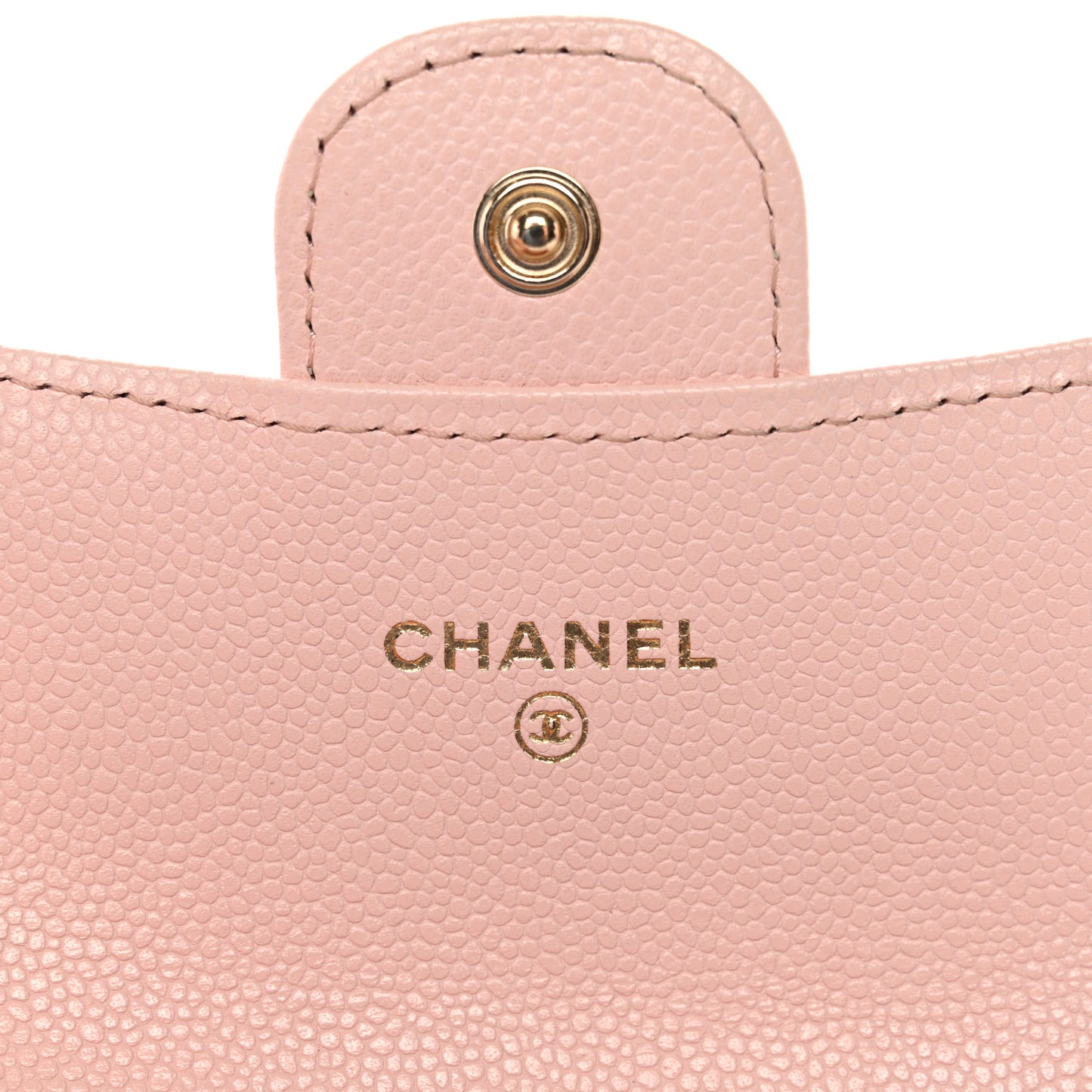 Caviar Quilted Flap Card Holder Wallet Light Pink