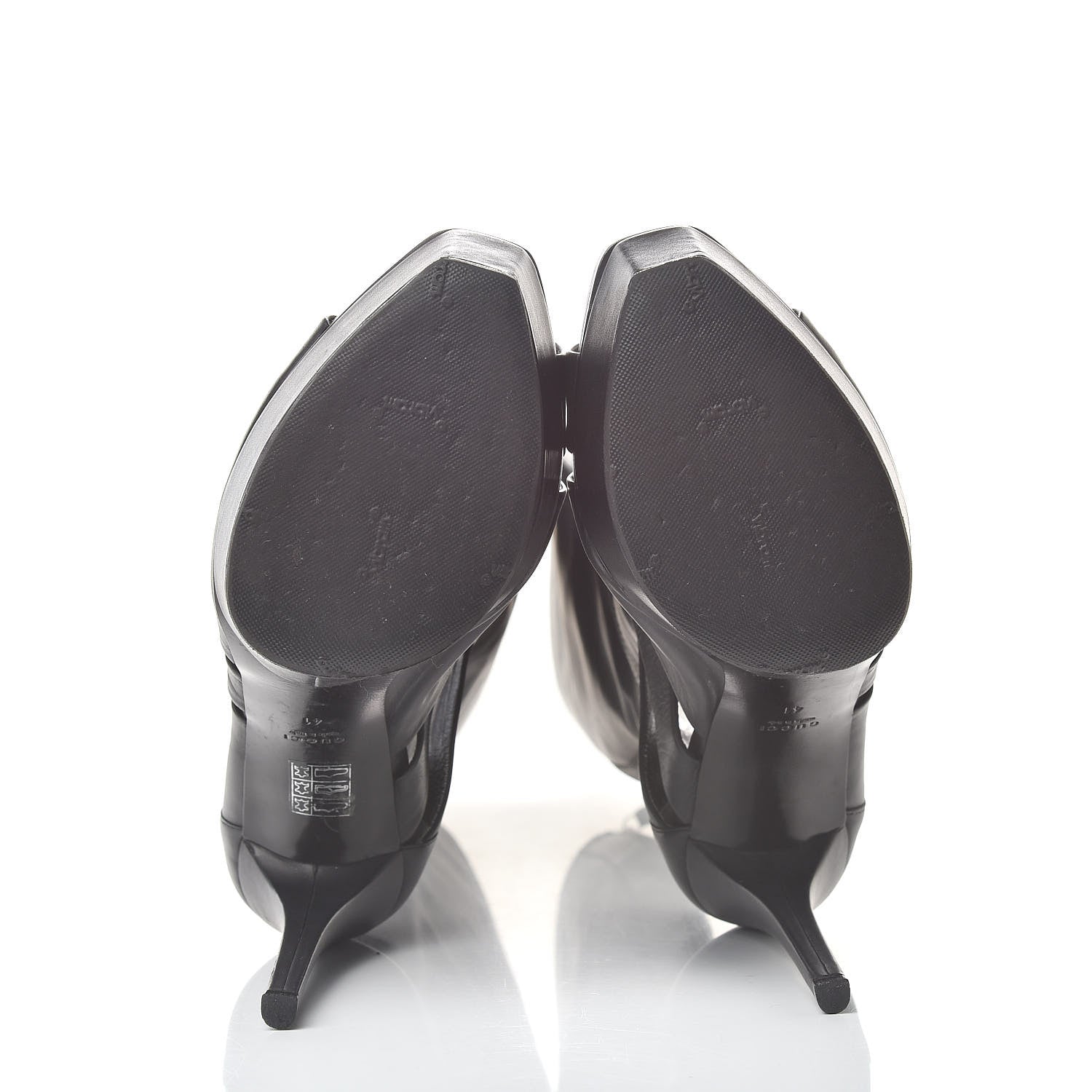 Gucci Calfskin Helena Tall Cutout Boots 41 Black 6 of 9