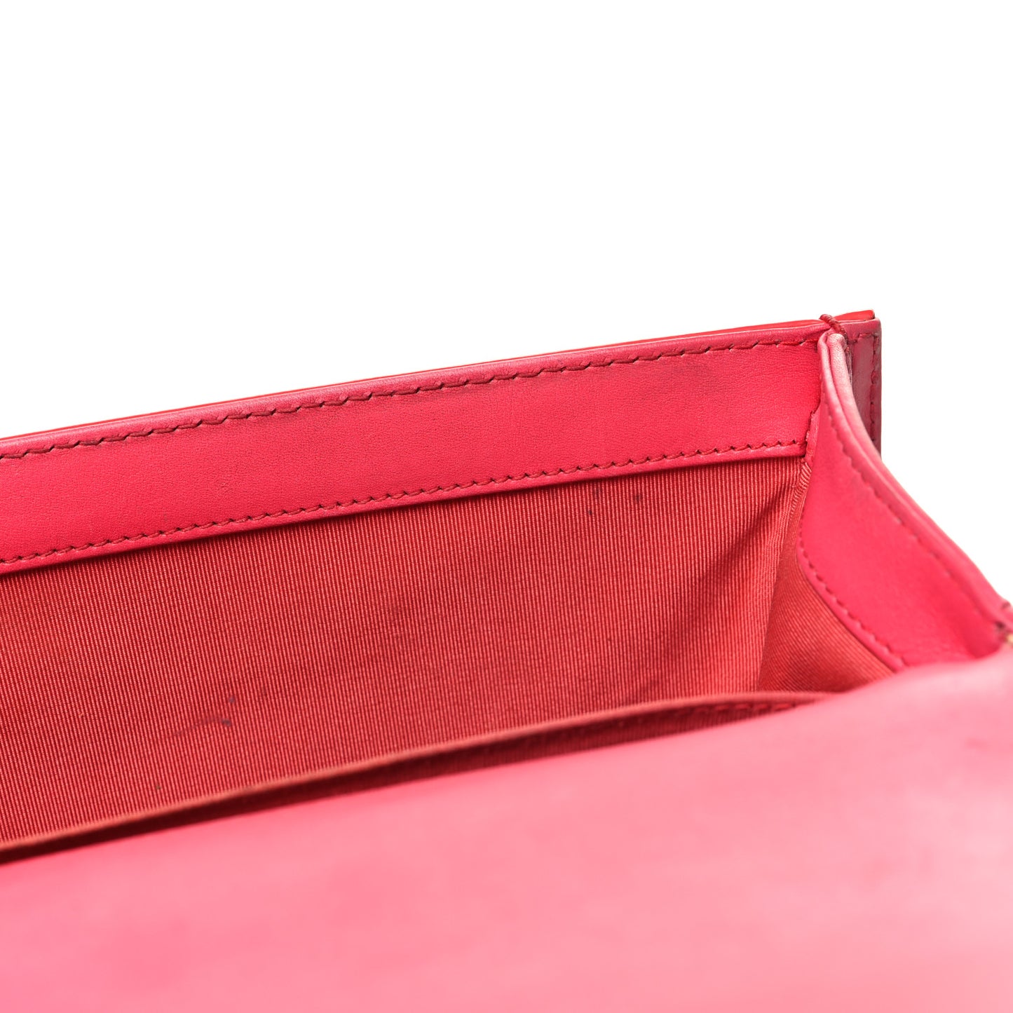 Patent Calfskin Enamel Quilted Medium Boy Flap Dark Pink