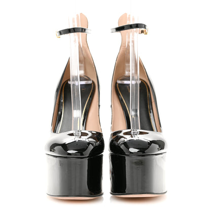 Valentino Garavani Patent Tan-Go 55/155mm Platform Sandals 42 Black 3 of 10