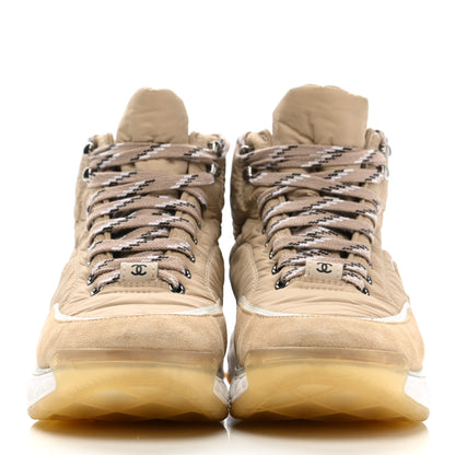 Chanel Fabric Suede Womens CC Sneakers 39 Beige 2 of 10