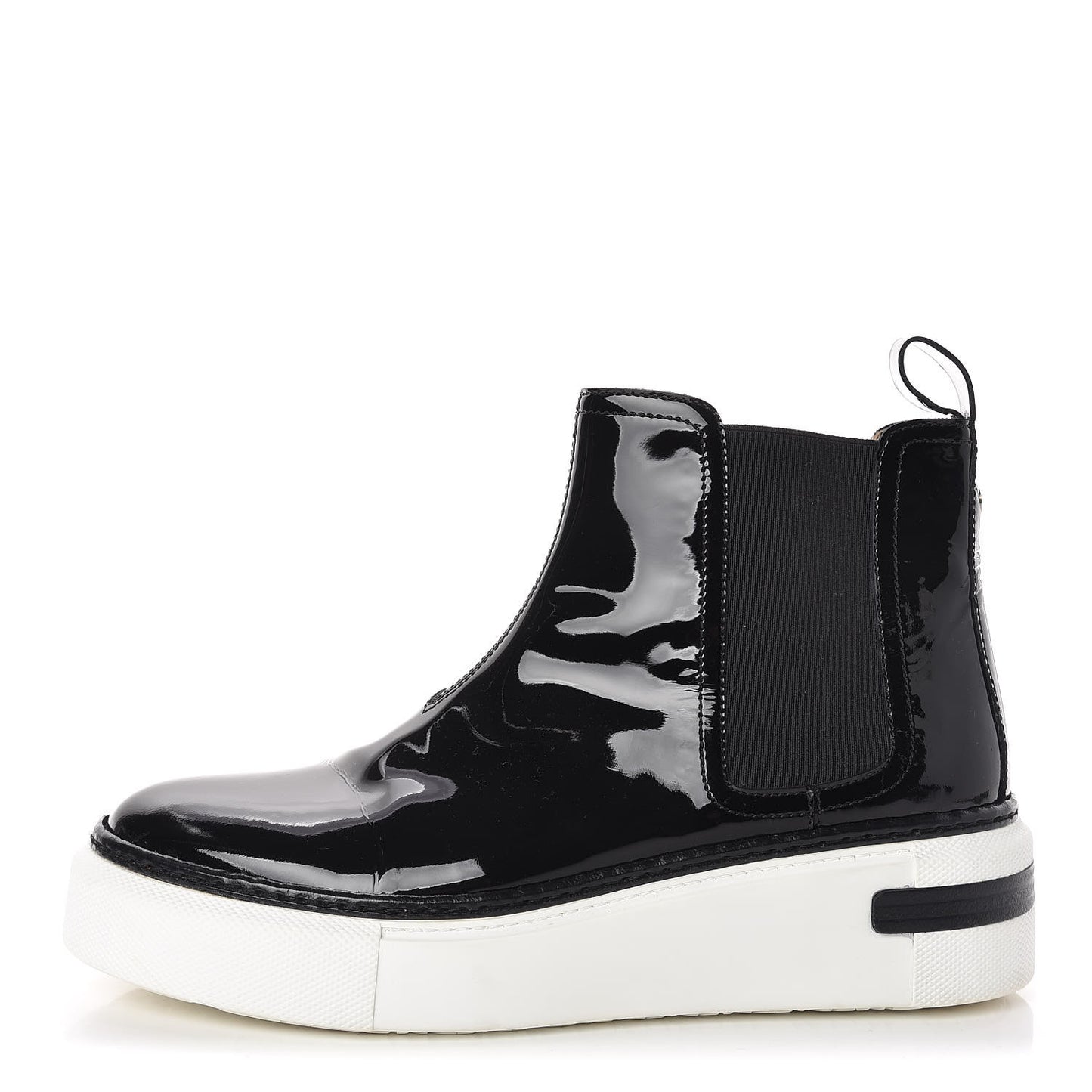 Patent Slip On Sneaker Boots 36.5 Black
