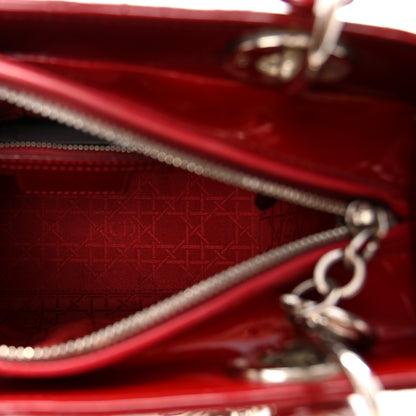 Christian Dior Patent Cannage Medium Lady Dior Red 5 of 11