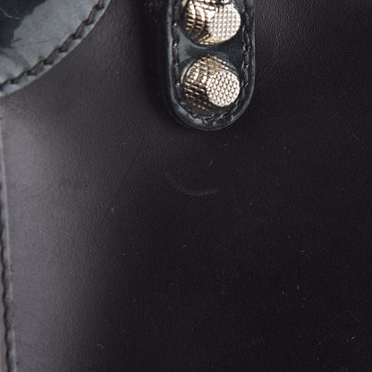 Balenciaga Smooth Calfskin Metallic Patent Giant 12 Silver Hardware Mini City Black Gris 12 of 13