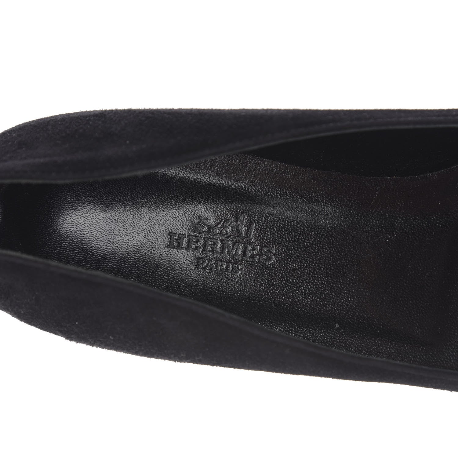Hermes Velvet Goatskin Patent Epsom Nice Ballerina Flats 37 Black 6 of 7