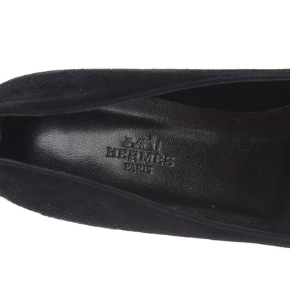 Hermes Velvet Goatskin Patent Epsom Nice Ballerina Flats 37 Black 6 of 7