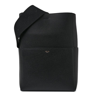 Celine Soft Grained Calfskin Sangle Bucket Bag Black 1 of 8