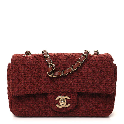 Chanel Wool Tweed Quilted Mini Rectangular Flap Brown 1 of 11