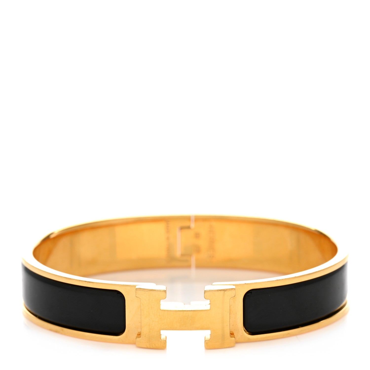 Hermes Enamel Narrow Clic Clac H Bracelet GM Black 1 of 5
