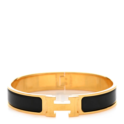 Hermes Enamel Narrow Clic Clac H Bracelet GM Black 1 of 5