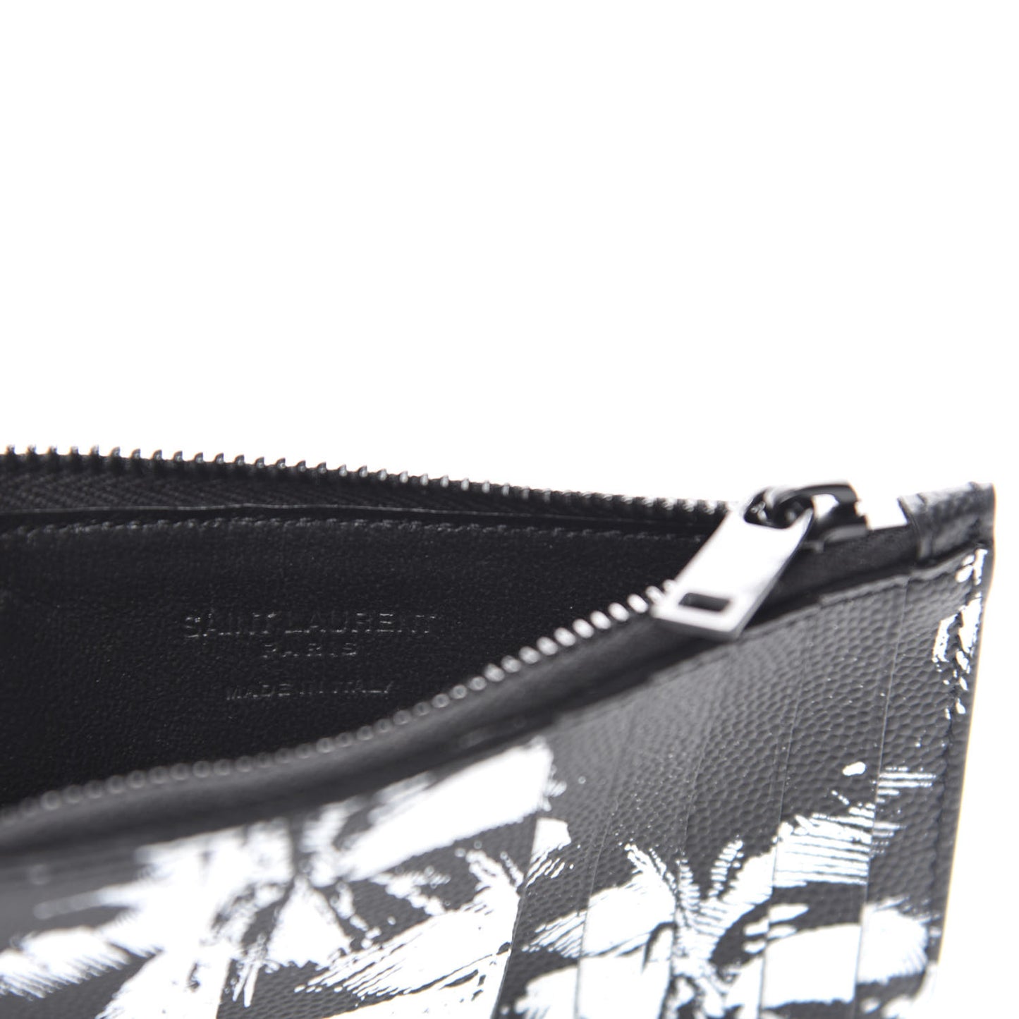 Grain de Poudre Palm Tree 5 Fragments Zip Pouch Card Holder Black