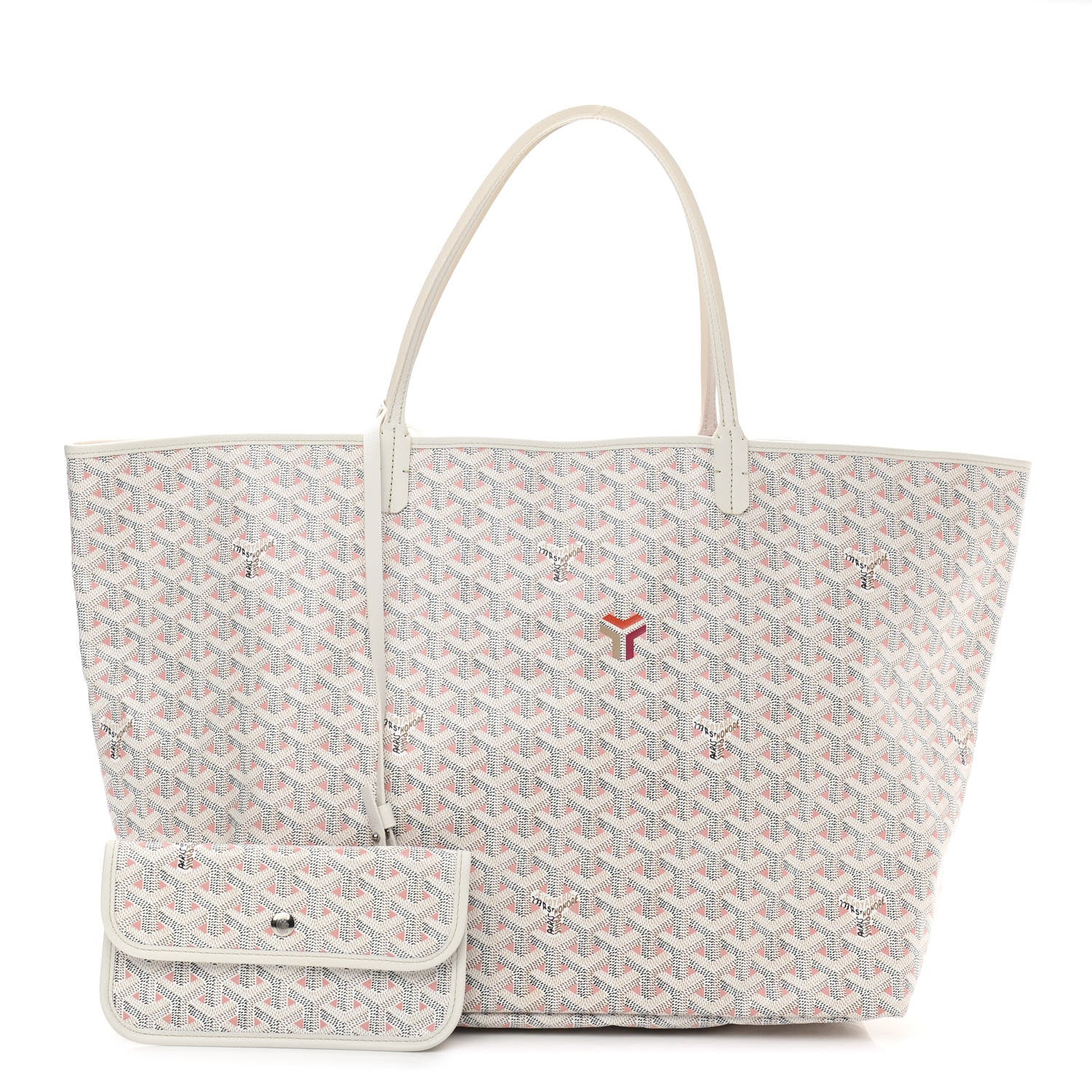 Goyard Goyardine Saint Louis Claire Voie GM White Pink 1 of 9