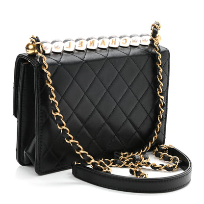 Chanel Goatskin Quilted Logo Small Chic Flap Black 3 of 10