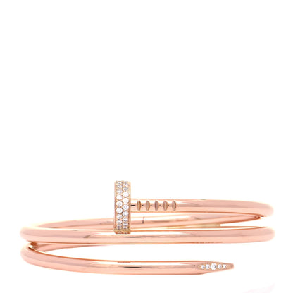 Cartier 18K Pink Gold Diamond Double Wrap Juste Un Clou Bracelet 15 1 of 8
