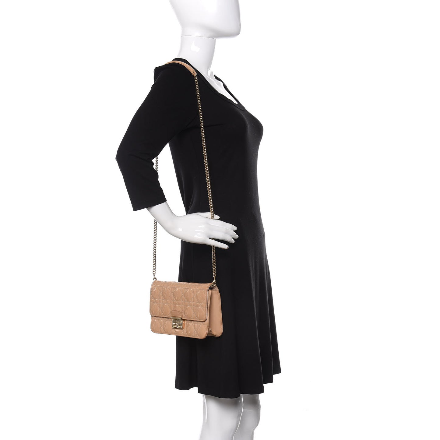 Patent Cannage Miss Dior Promenade Pouch Beige