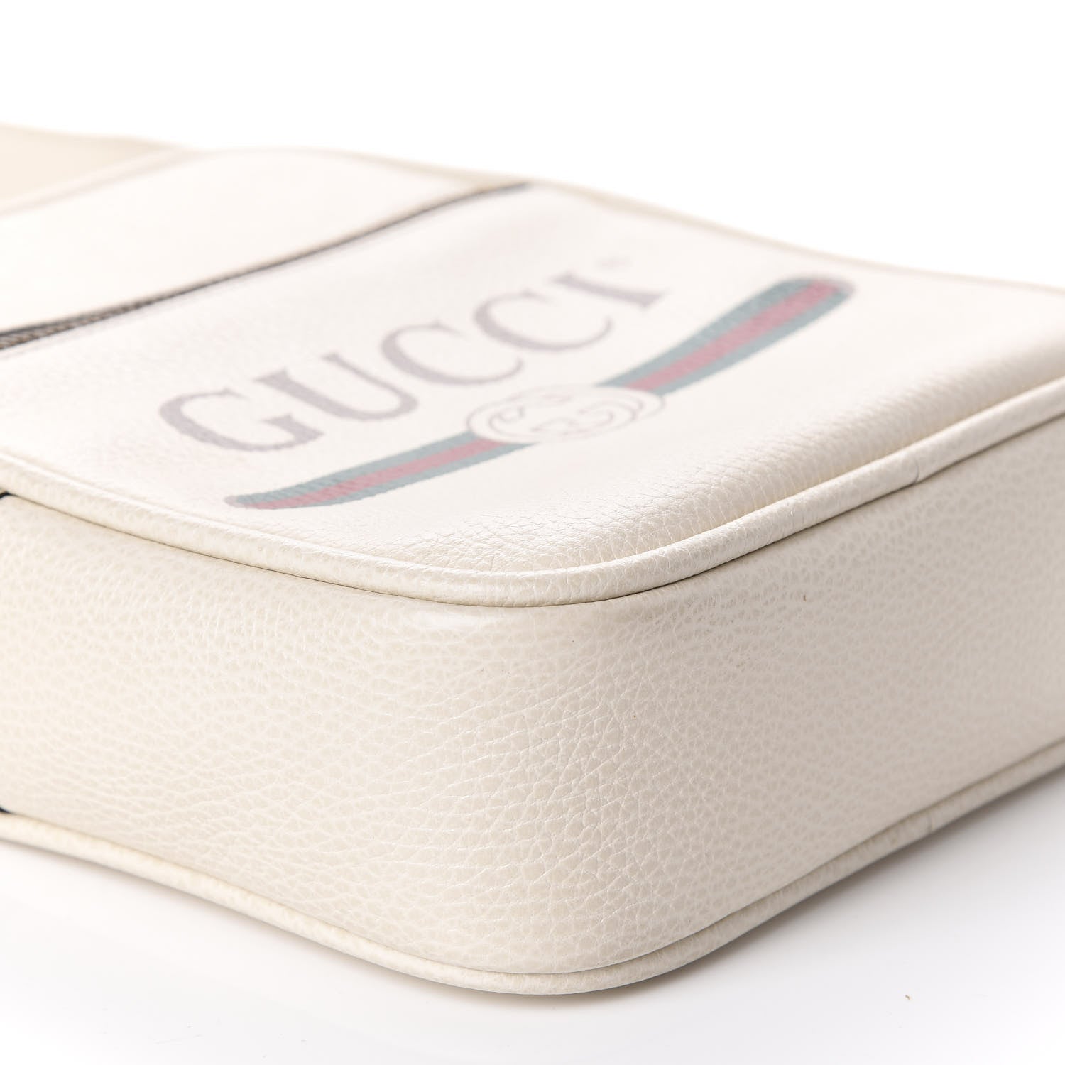 Gucci Grained Calfskin Logo Messenger Bag White 6 of 12