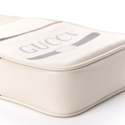Gucci Grained Calfskin Logo Messenger Bag White 6 of 12