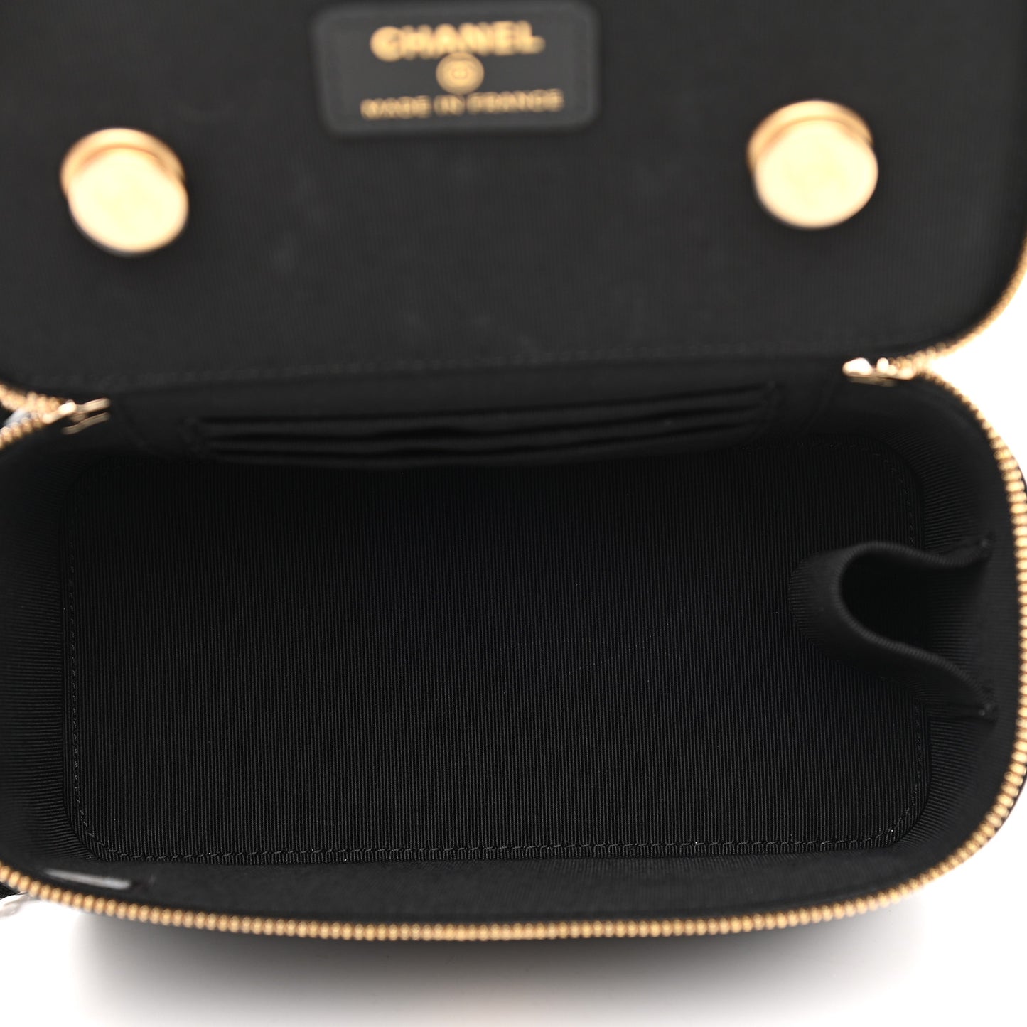 Goatskin Quilted Punk Essentials Vanity Case With Chain Black
